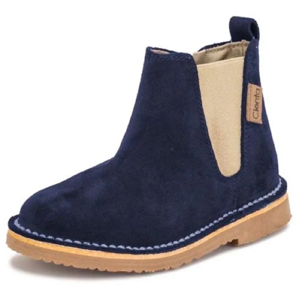 New Cienta Navy Suede Chelsea Boots Size EU 32, US 1